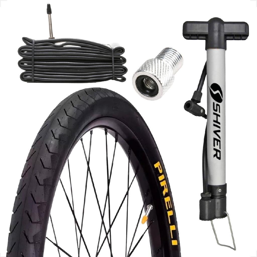 Pneu Bicicleta Pirelli Phantom Street aro 29 700x38 + Camara bico fino 48mm brinde bomba e adaptador
