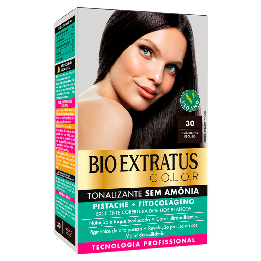 Tonalizante Bio Extratus Color Sem Amônia Cor 30 Castanho Escuro