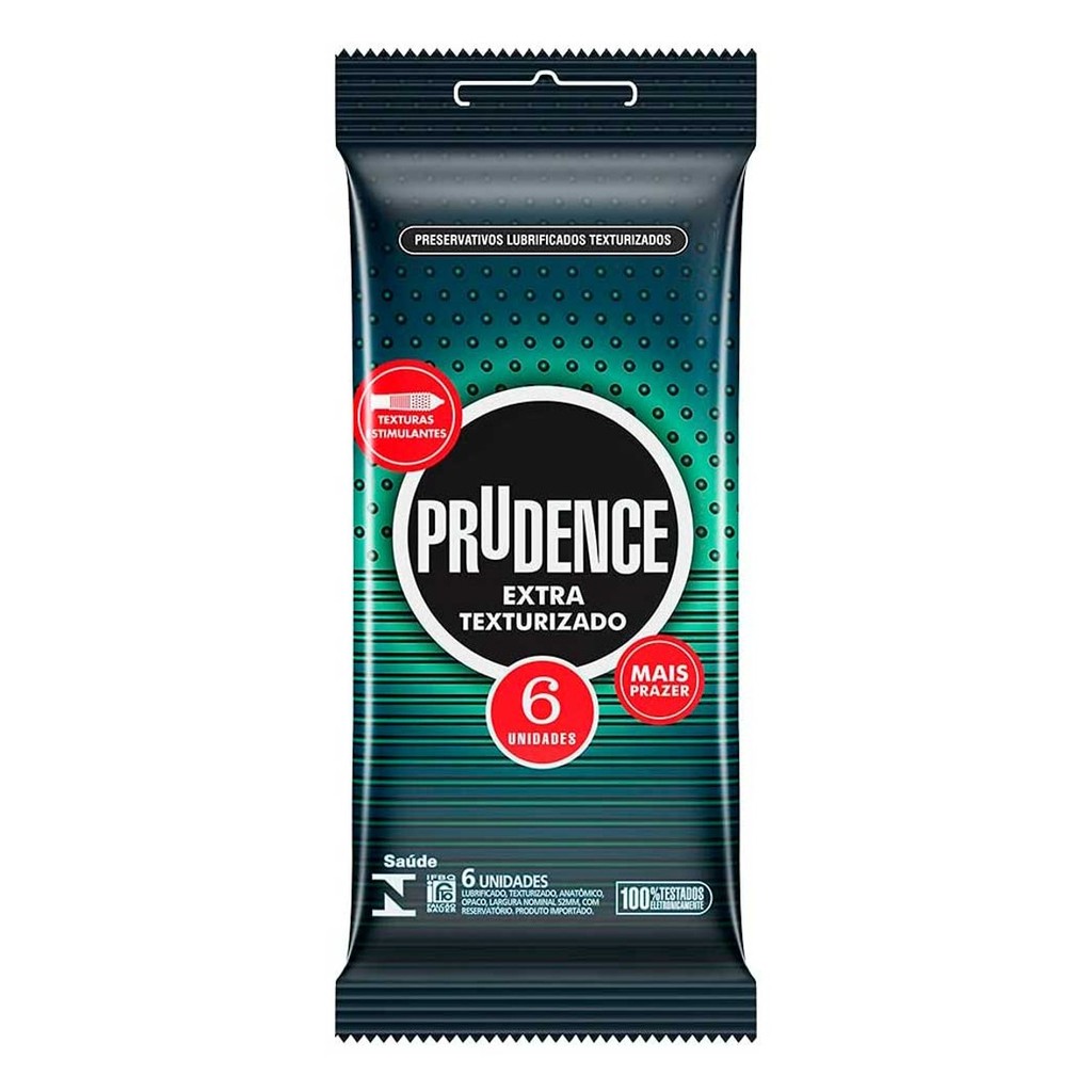 Preservativo com Texturas - 6 Unidades | Prudence Extra em Oferta na Shopee