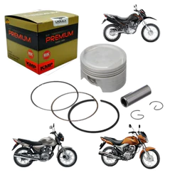 Kit Pistão Anéis Premium Honda Titan Bros 150 Std 025 050 075 100 Moto Motor