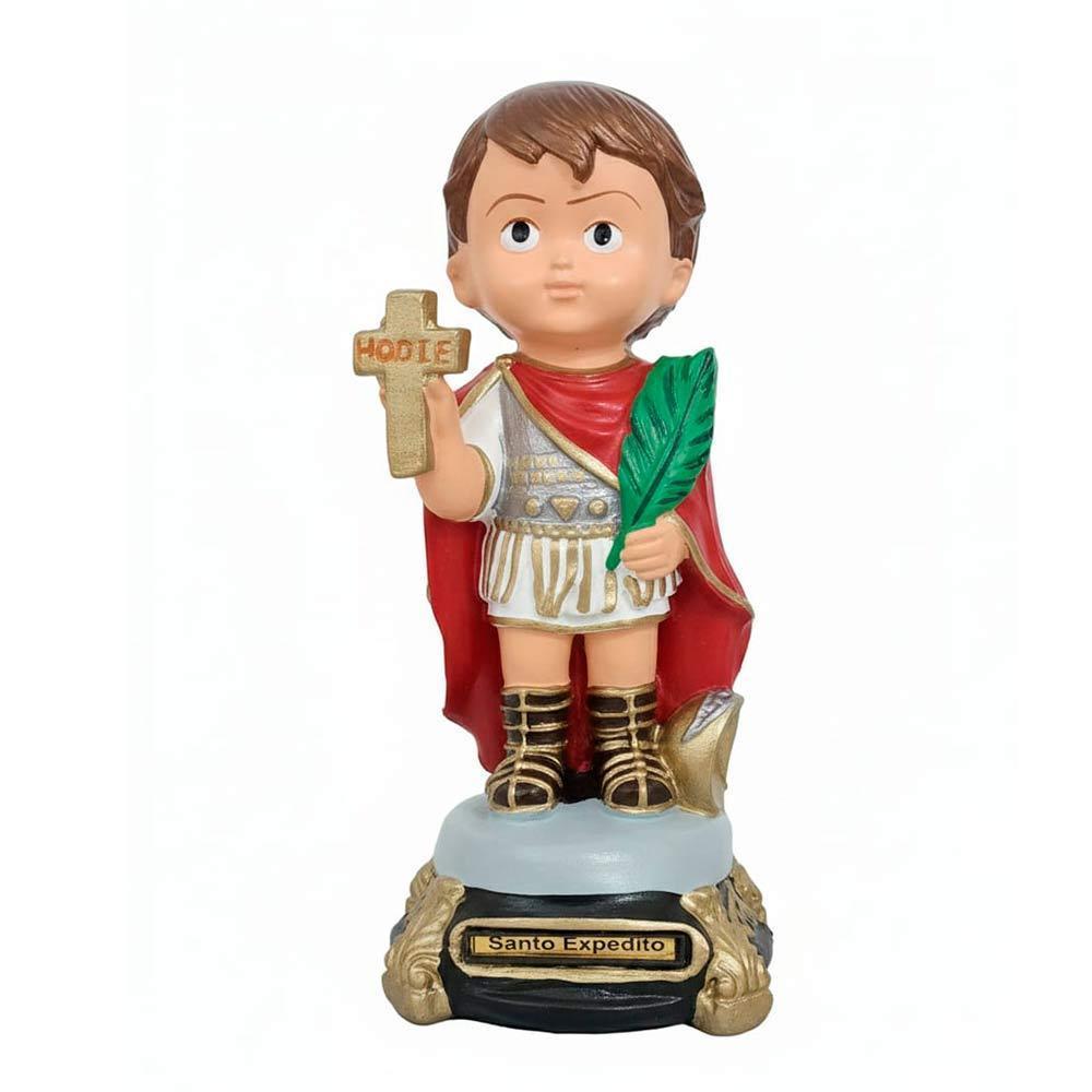Imagem Infantil de Santo Expedito em Borracha Inquebrável - 15 cm Arte Sacra Imagem Católica Estatua
