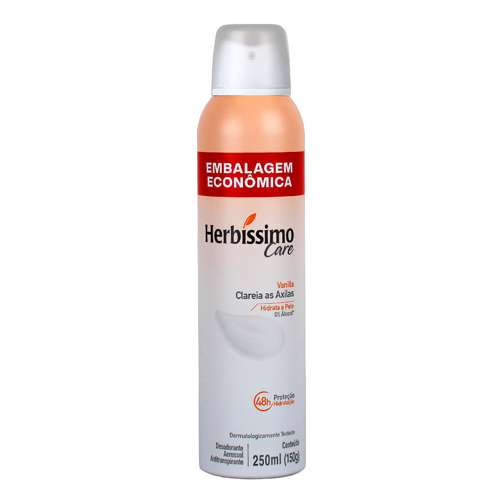 Desodorante Aerossol Antitranspirante Herbíssimo Care Vanilla 250ml