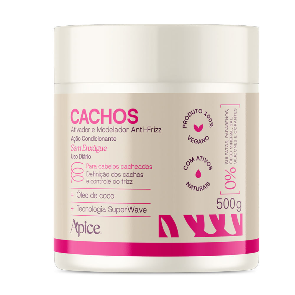 Ativador e Modelador Anti-Frizz Apice Cachos 500g em Oferta na Shopee