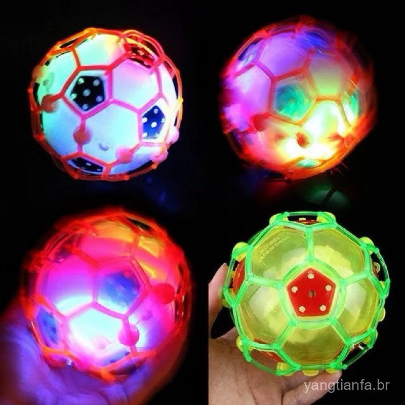 Bola Maluca Colorida Musical com Luz Brinquedo Infantil Bola Treme Pula