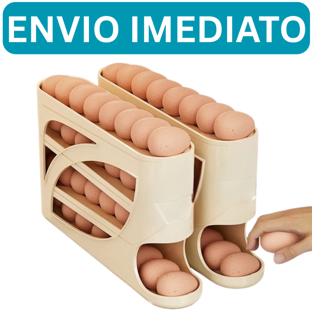 Porta Ovos 4 Andares Rolante em Plástico para Geladeira Organizador 20 a 30 Ovos em Oferta na Shopee