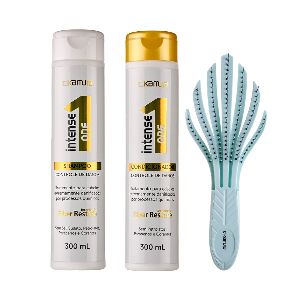 Imagem Kit C.Kamura Intense One 24K Shampoo, Condicionador e Escova