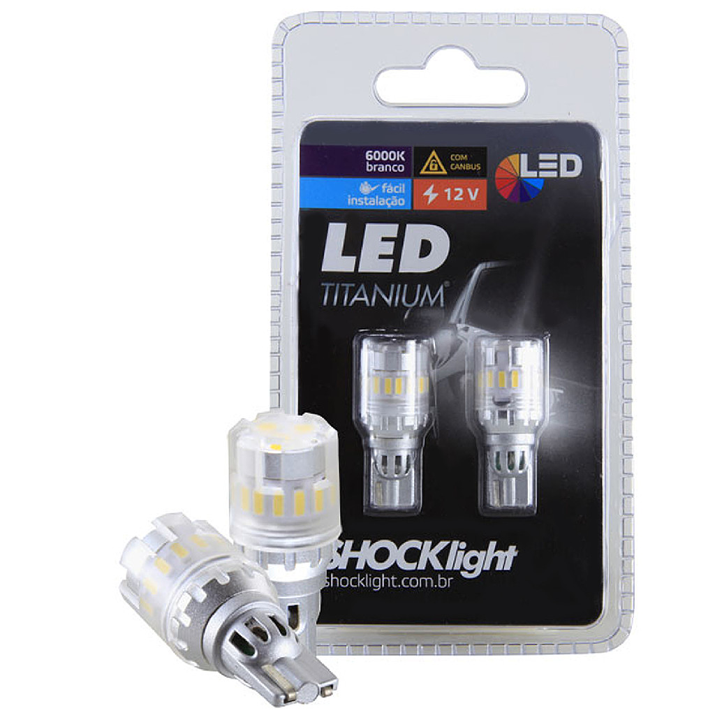 Par Lâmpada Led Titanium Pingo T15 6000k 18 Leds Canbus 12v