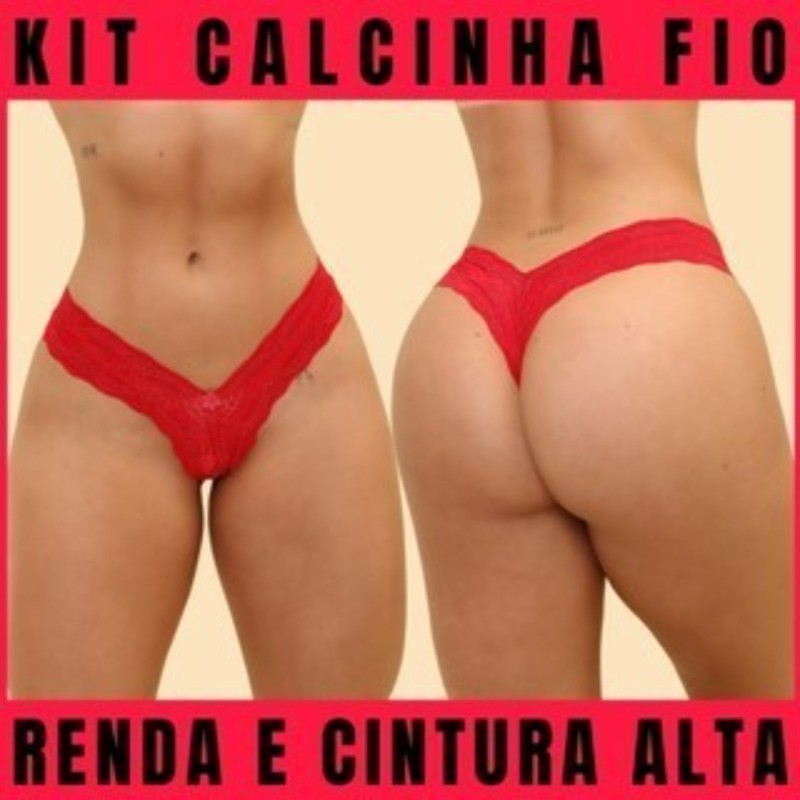Kit c/4 Calcinhas Fio de Renda Sensual em Oferta na Shopee