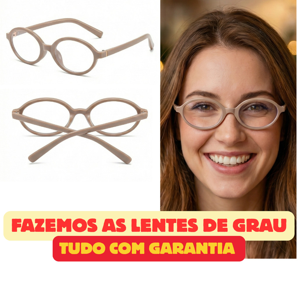 DR-83 MM Redondo Armação De Óculos Redondo Óculos Unissex Nude