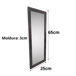 Espelho Cristal Moldurado Em Madeira 65cmx25cm Retangular Decoração em Oferta na Shopee