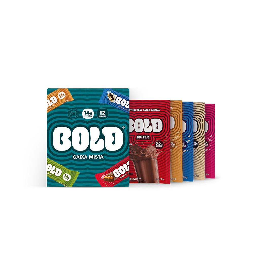 Bold Caixa Mista 40g + 5 Sachês Whey 30g Sabores Variados