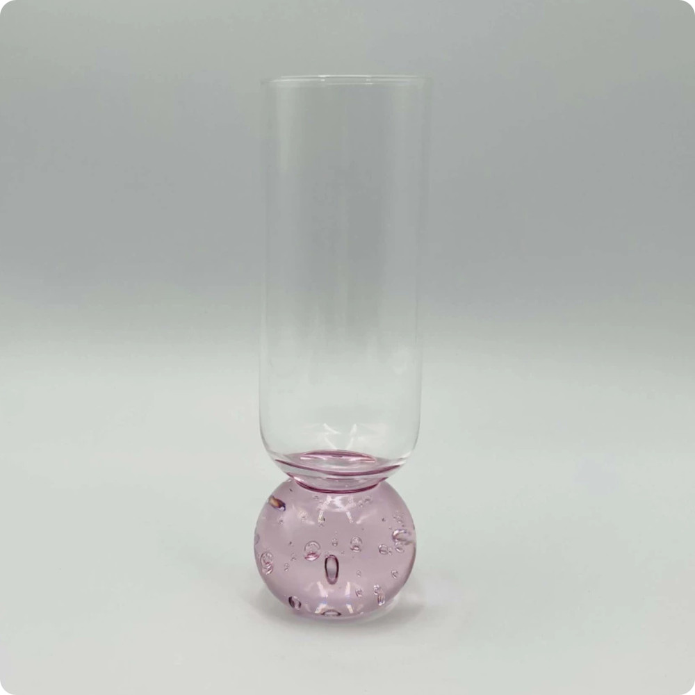 Copo Taça Em Vidro Transparente e Rosa Esfera 250Ml Ribeiro e Pavani - Original — imagem 2 de 2
