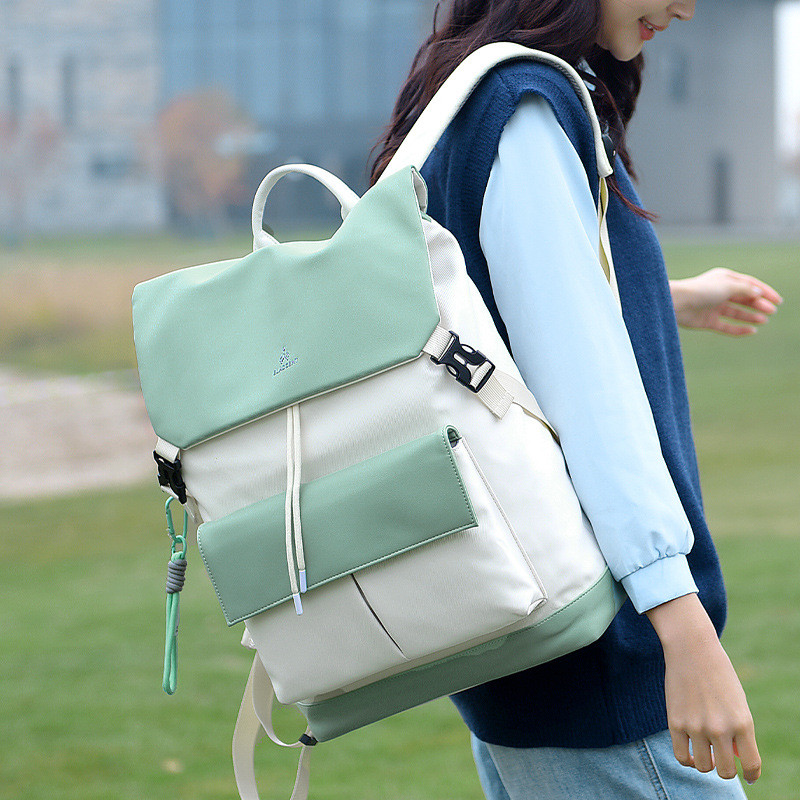 Mochila masculina novo estilo moda Casual contraste cor Commuter grande capacidade computador mochila simples estudante 