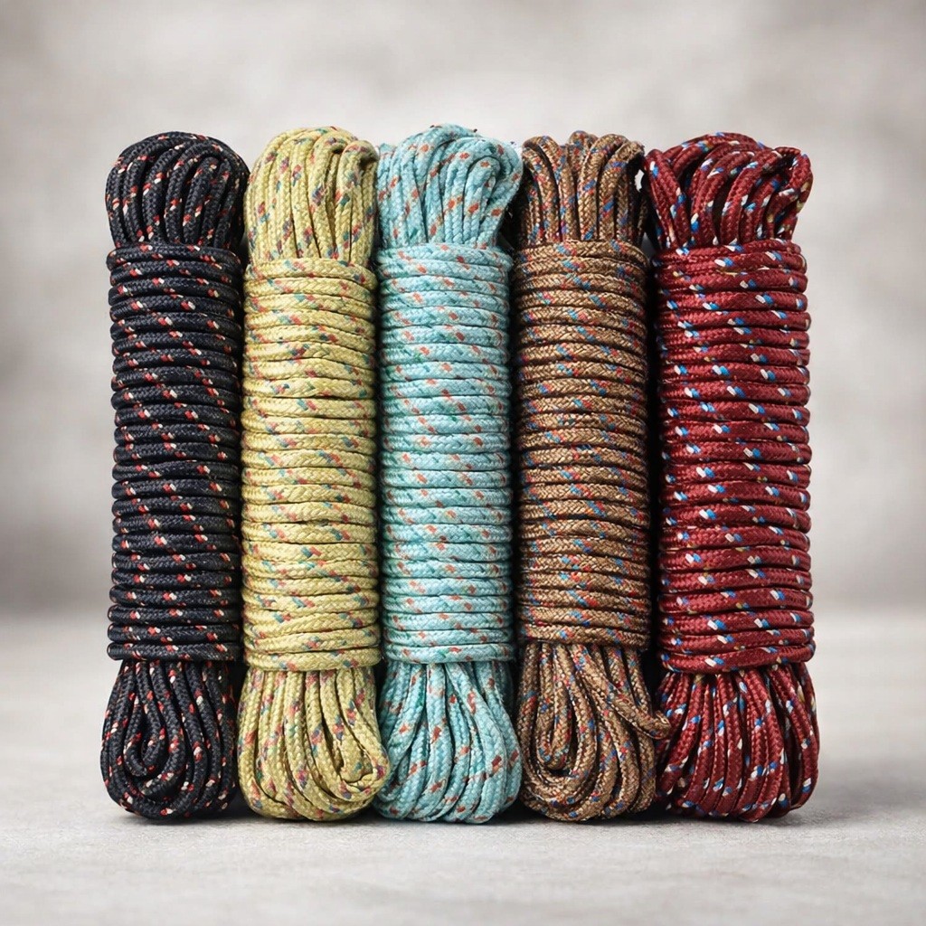 Corda Multicolorida Multifuncional 20 metros em Nylon de Alta Resistência para Varal de Quintal e Amarração