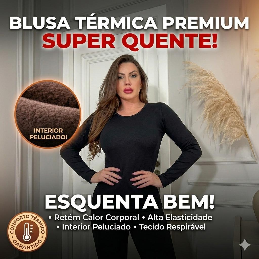 Camiseta Térmica Manga Longa Camiseta Peluciada Forrada Quente Para o Frio Inverno Blusa Feminina