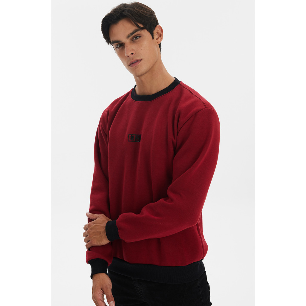 Moletom Gola Careca Casual Polo Wear Vermelho Médio