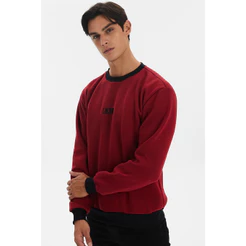 Moletom Gola Careca Casual Polo Wear Vermelho Médio