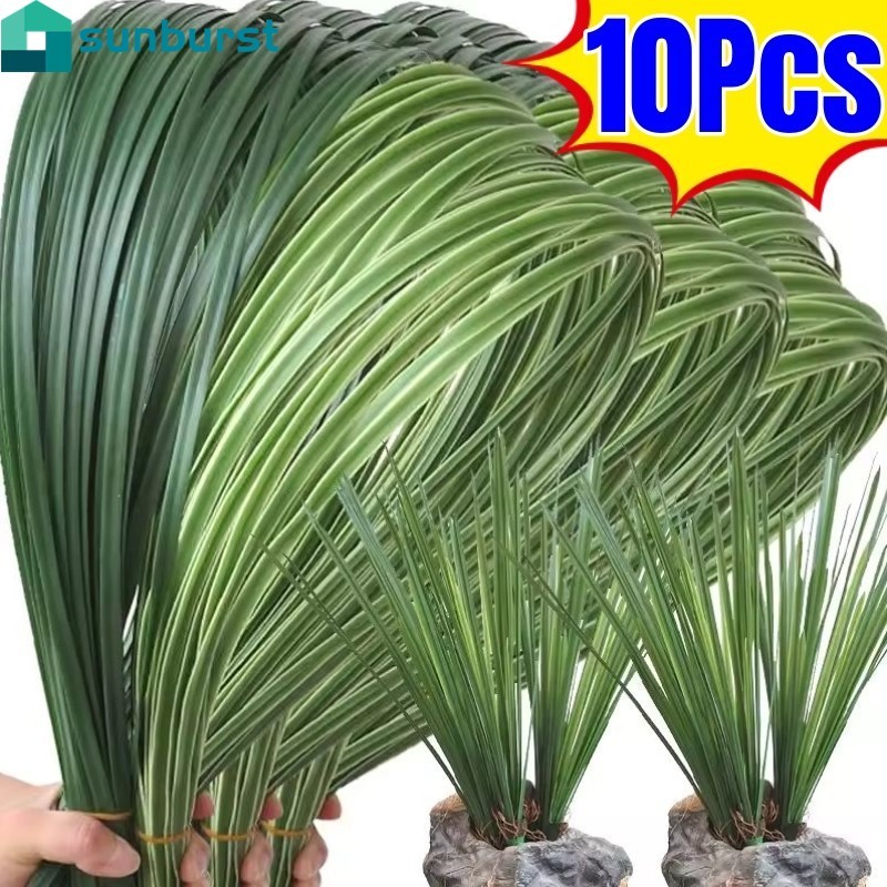 10-2 Unidades De Linha De Simulação Verde Grama-Plantas Artificiais Folhas De Borracha Macia Rattan-Material Floral DIY-