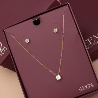 Semijoia Luxo Conjunto Ponto Luz Colar Brincos Banho de Ouro 18K  Presente Feminino em Oferta na Shopee