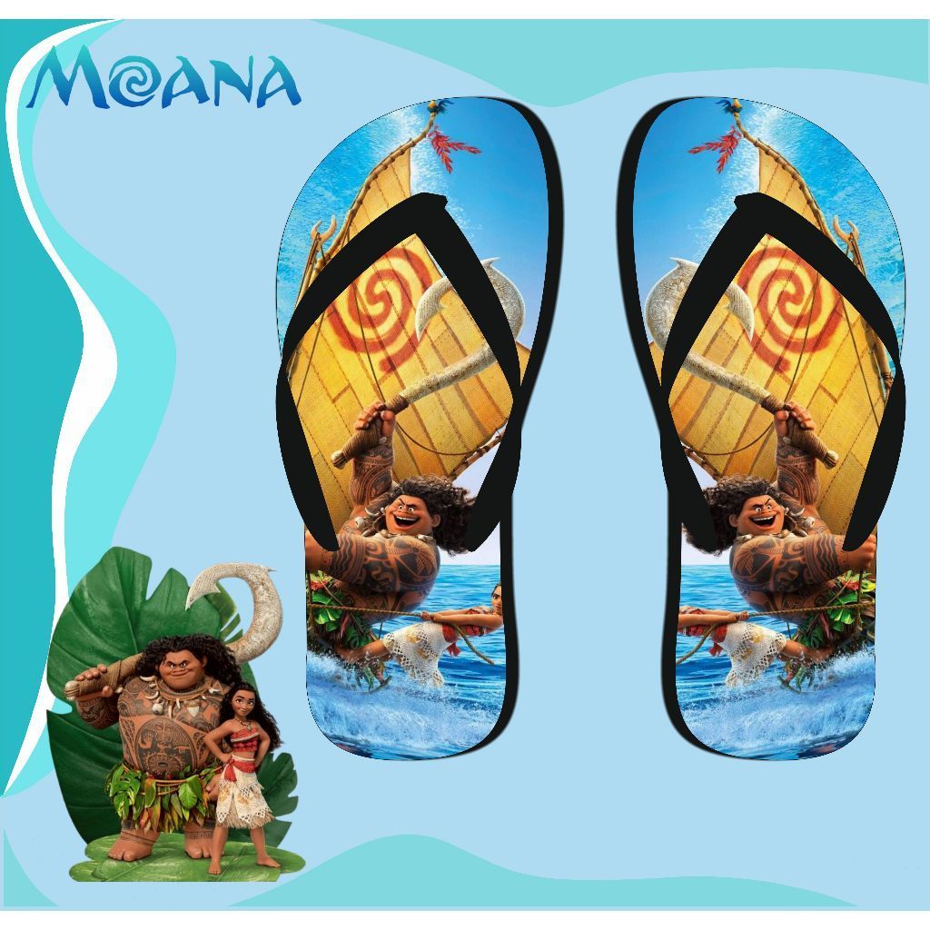 Chinelo Sandalia Moana 2 Personalizado Moana Personagem Desenho Adulto Infantil