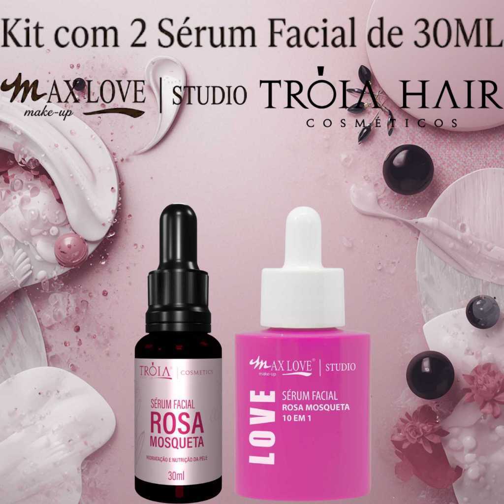 Kit 2 Sérum 30ml - Rosa Mosqueta, Rosa Mosqueta 10em1 - Tróia Hair & Max Love