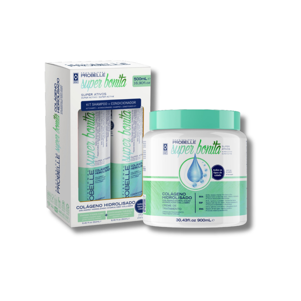Kit shampoo + Condicionador + Tratamento 900G. - PROBELLE