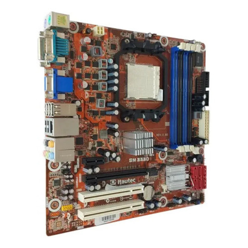 Placa Mãe Itautec Sm 3330 Am3 Ddr3 Vga Dvi Hdmi Com Espelho Laranja-escuro