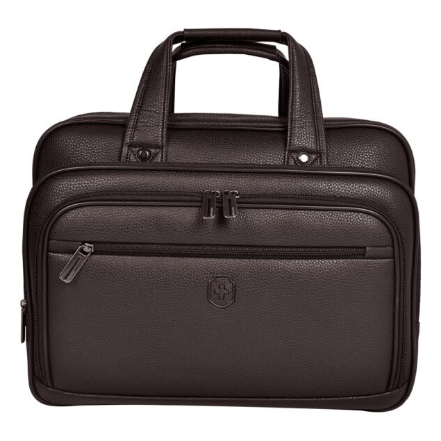 Pasta Executiva Swissland Ys34009 Cor Marrom Desenho Do Tecido Bolinhas