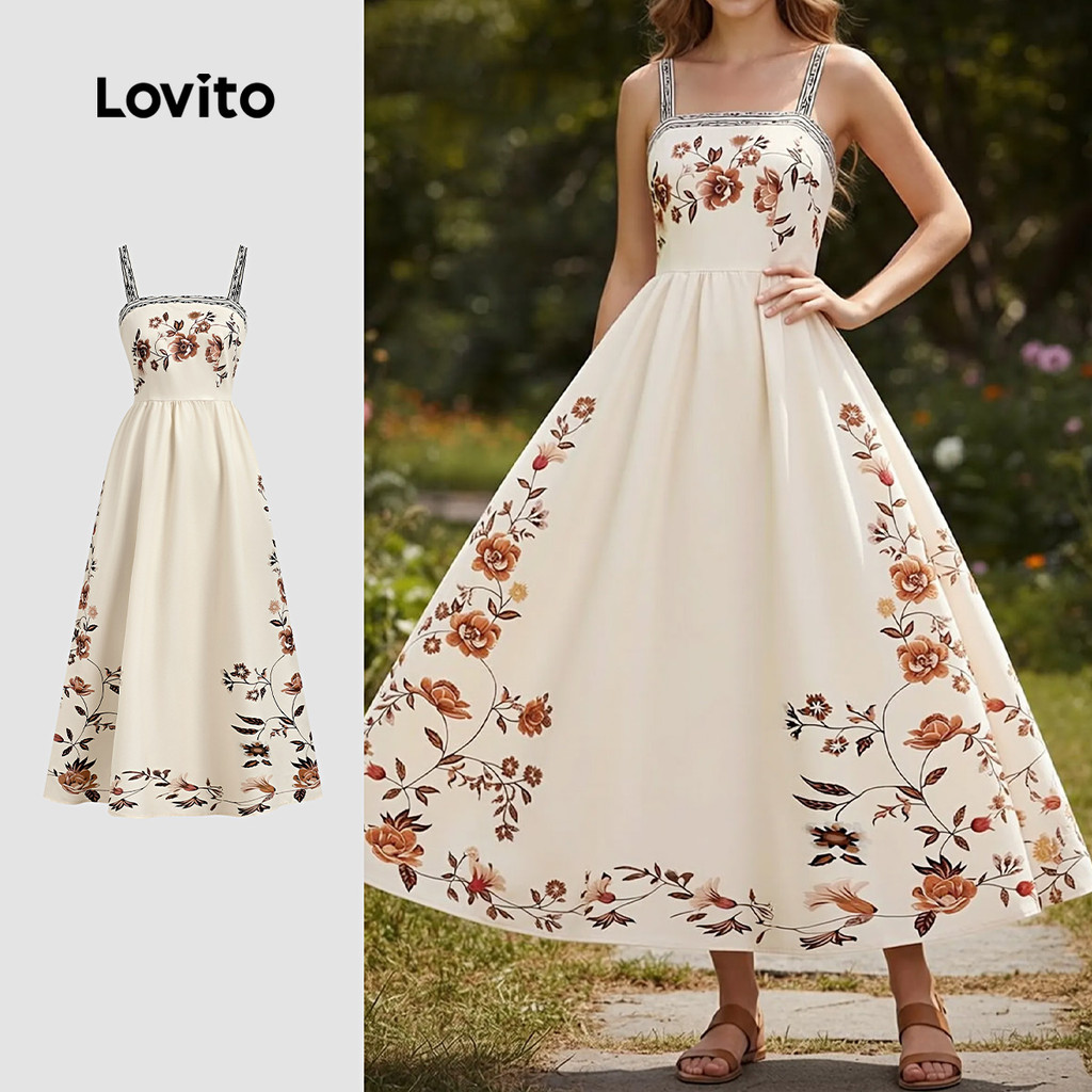 Lovito Vestido de Festa Boho Estilo Resort Primavera/Verão LK2LD384 em Oferta na Shopee