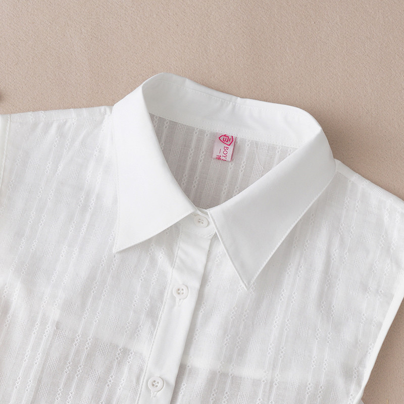 Colar falso branco feminino algodão puro All-Match colar falso 2025 outono inverno novo estilo camisa multifuncional gol