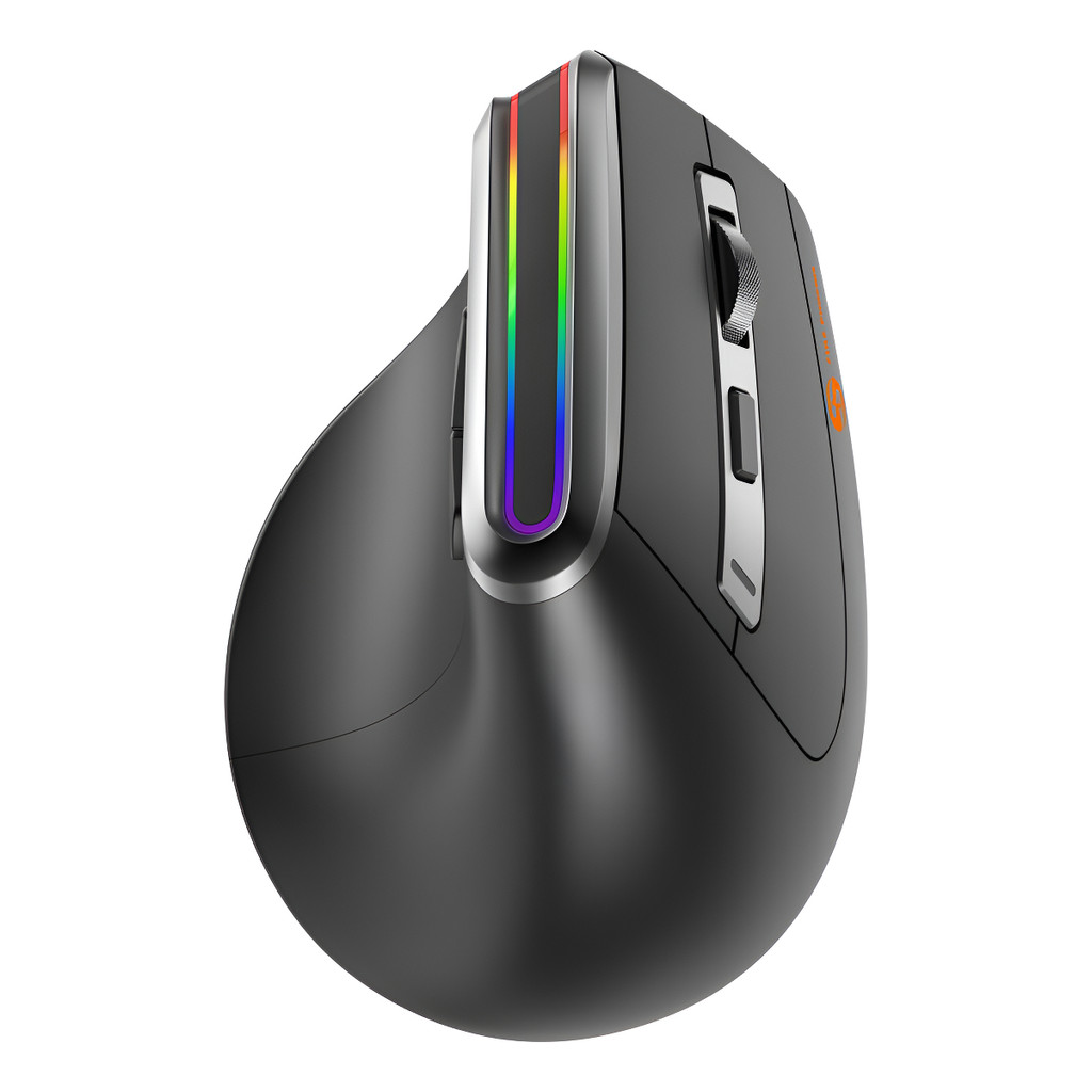Mouse Vertical Bluetooth Sem Fio Fire Phoenix D-m3 6 Botões Ergonomico Rgb Grafite