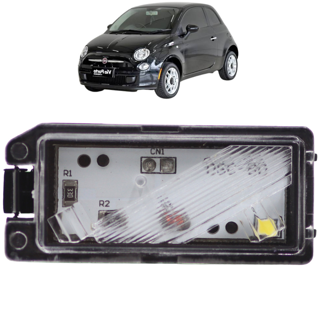 Lanterna De Placa Luz Led Fiat 500 2012 em diante Conector Quadrado