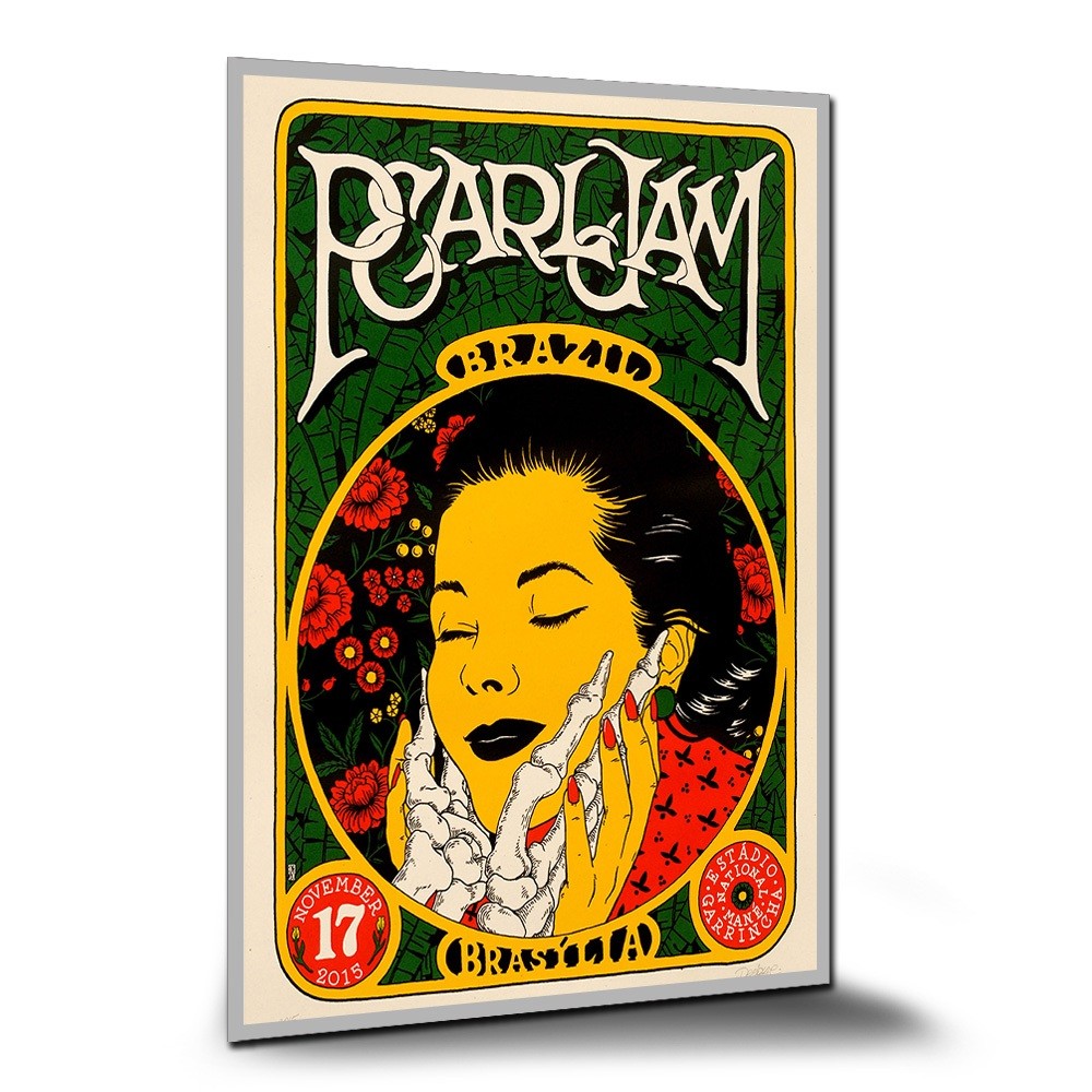 Placa Decorativa Pôster Pearl Jam Eddie Vedder Alive Jeremy Desenho