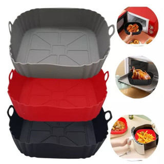 KIT 03 Formas de Silicone Quadrada Antiaderente Assadeira Air Fryer Forno Forma para Frit…