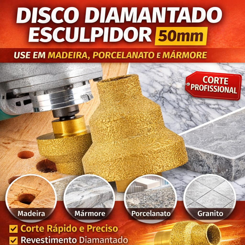 Broca diamantada M14 para lixadeira furar chanfrar porcelanato chanfro 3 em 1 em Oferta na Shopee