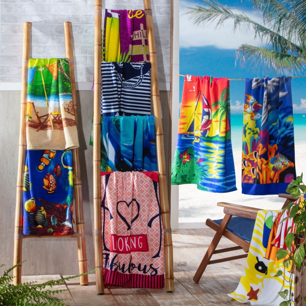 Toalha De Praia 70x140cm Beach em Oferta na Shopee