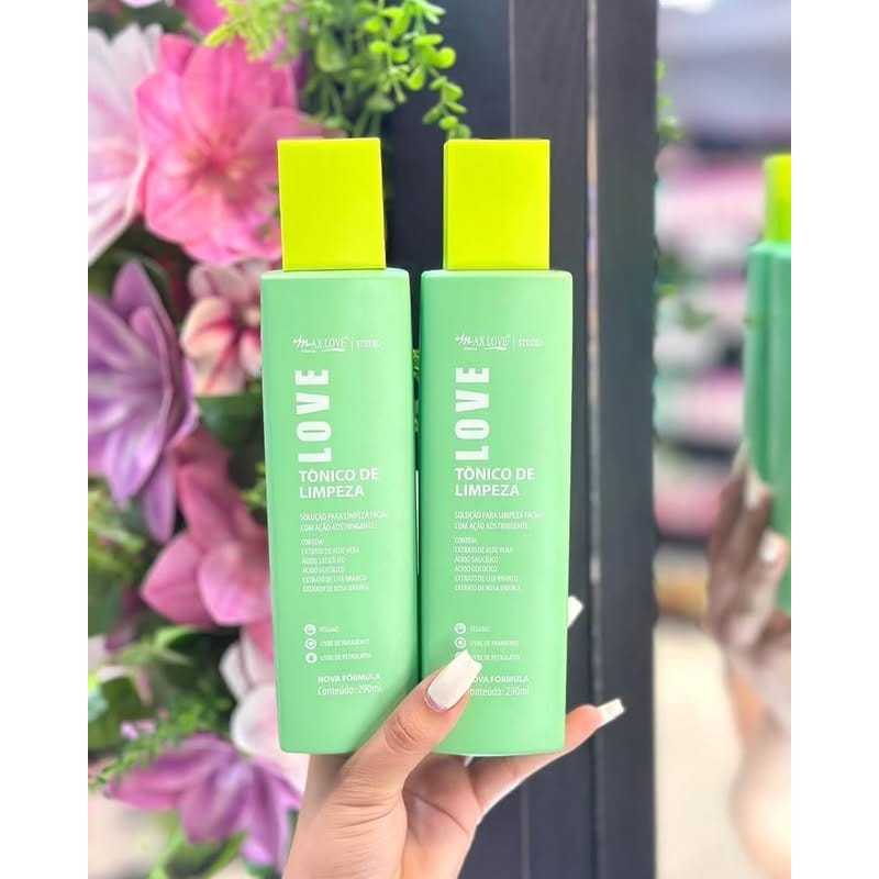 Tonico De Limpeza - Pré e Pós Make Antioleosidade Ação Adstringente - Max Love 290ml (Nova Formula)