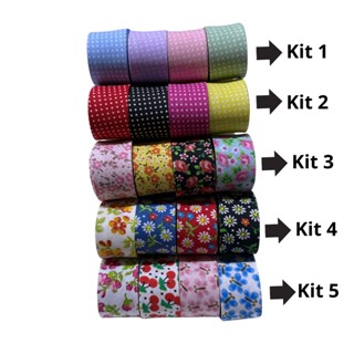 Kit Viés Largo Tijuca e Destaque Xadrez Listrado 35 mm 4 cortes de 5 Metros Cada em Oferta na Shopee