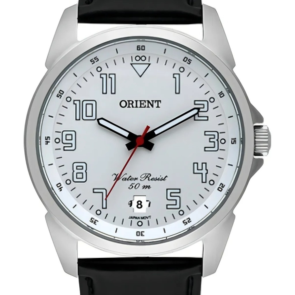 Relogio Orient Masculino De Couro Mbsc1031 S2px Branco