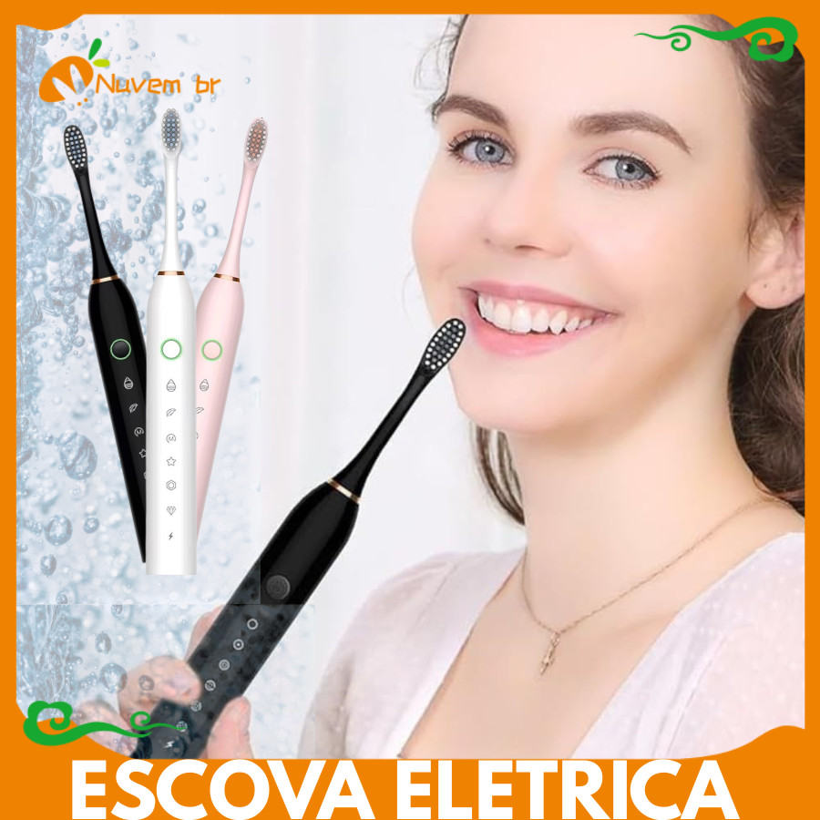 Escova De Dentes Elétrica Com 5 Cabeça Substituivel inteligente