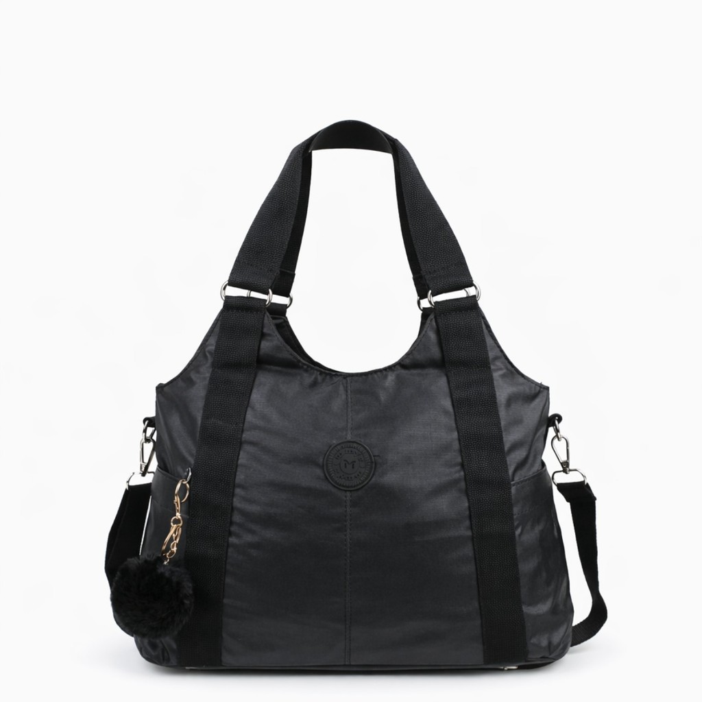 Bolsa Feminina Grande Tote Bag Nylon Impermeável Ombro Transversal Multi Bolsos Bolsa Trabalho Faculdade Viagem