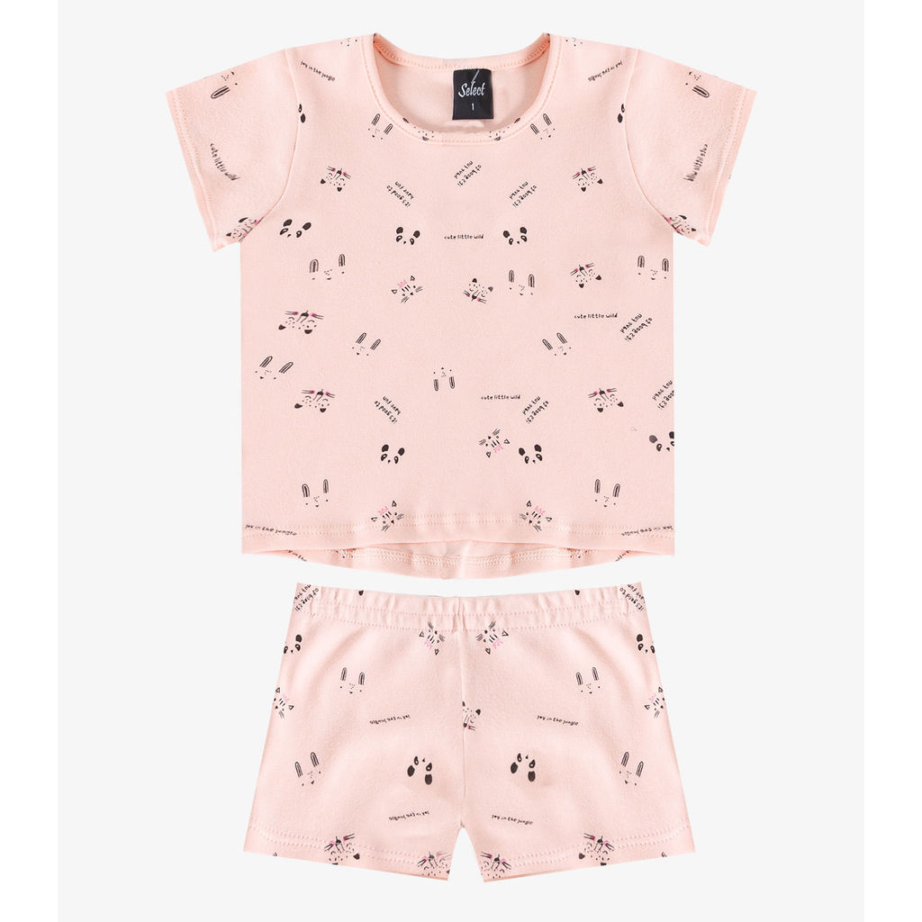 Conjunto Infantil Blusa com Shorts Select Rosa em Oferta na Shopee