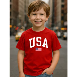 Camiseta Blusa Infantil Usa Eua Estados Unidos País Time Torcedor 100% Algodão Varias Cores Disney Viagem Estiloso