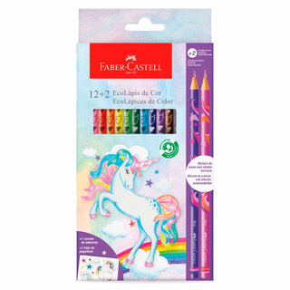 Lápis de cor 12 cores + 2 misturinhas Unicórnio 120912+2UNI Faber-Castell