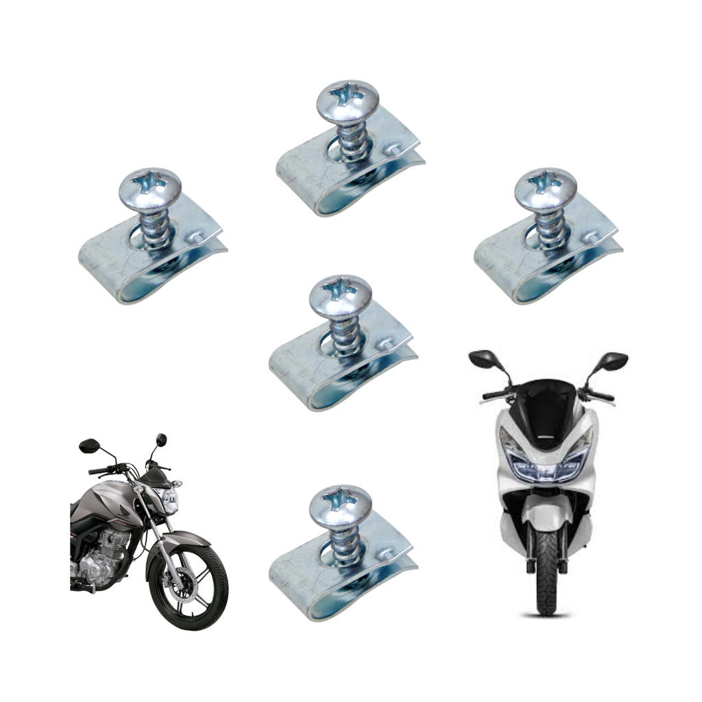 Kit 5 Presilha + Parafuso Carenagem Rabeta CG Fan Titan150 160 2014 Á 2024