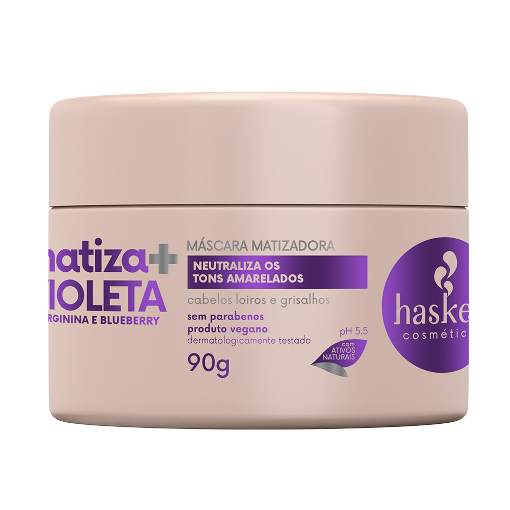Máscara Matizadora Violeta Matiza+ 90g Haskell | Para cabelos loiros e grisalhos