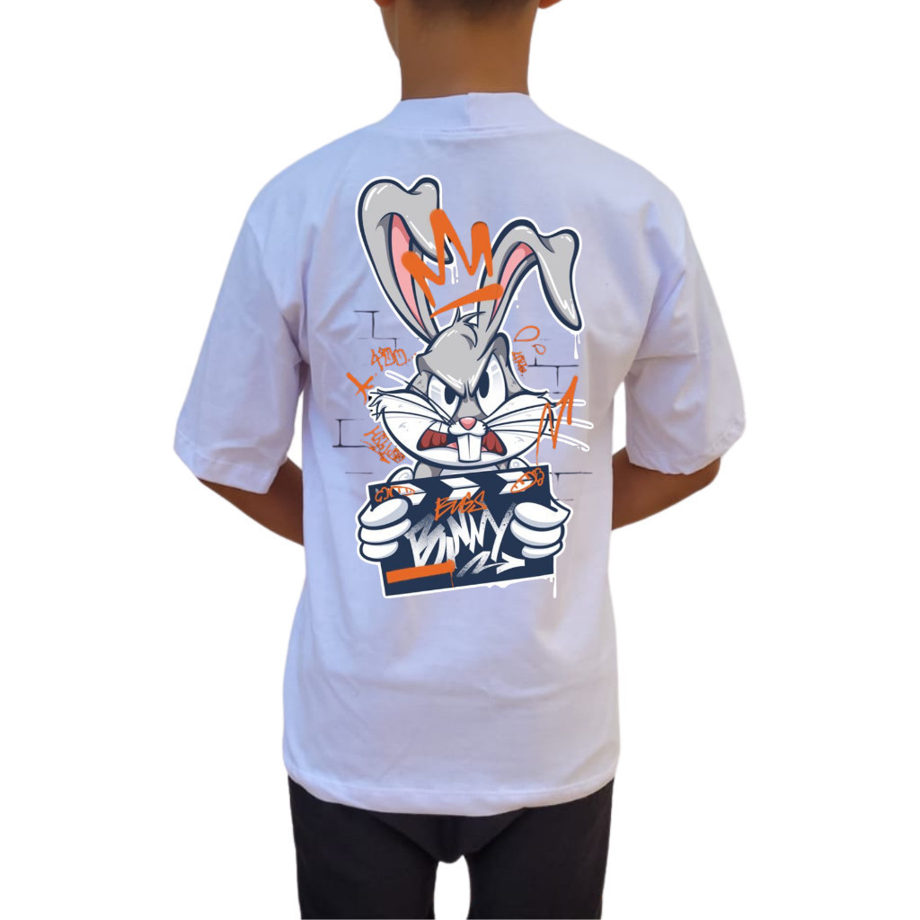 Camiseta Camisa Infantil Gola Redonda Pernalonga Unissex Jovem Camiseta Premium - Envio Rápido - LC.ShoppingBlue