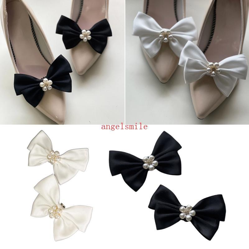 Bowknot Sapatos Clipe Removível Sapato Decorativos Acessórios Pérolas Casamento Decorações Para W