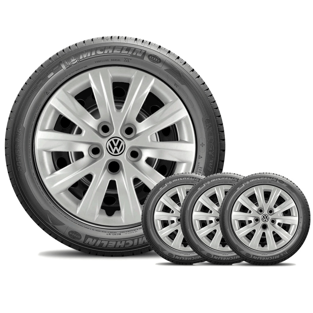 Jogo 4 Calotas Aro 15 Volks Space Fox Polo Prata CL10206PN (Emb Volks)