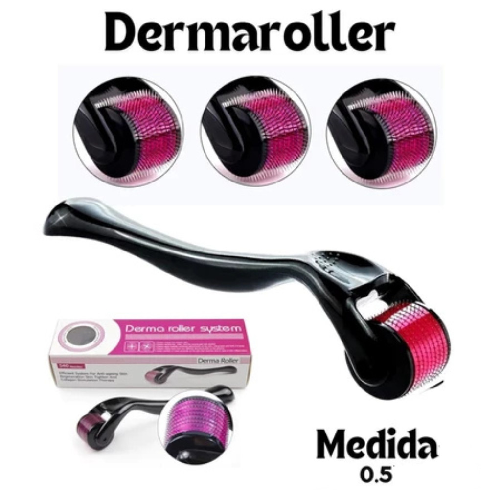 Rolo Facial Microagulhamento Estimula Renova a Pele Derma Roller System 0.50mm